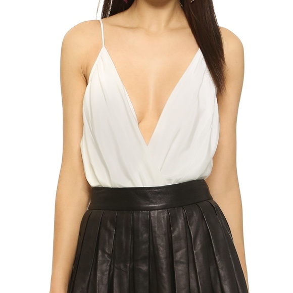 Alice + Olivia Tops - Alice + Olivia Ballerina Purple Plunging Bodysuit